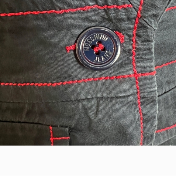 Moschino Jeans Navy Red Stitching Poplin Jacket Blazer size 10 (364) - Picture 3 of 10